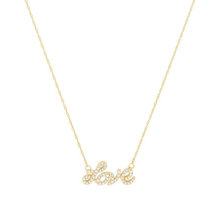 Love Necklace with 0.20 Karat TW of Diamonds in 10kt Yellow Gold Love Necklace with 0.20 Karat TW of Diamonds in 10kt Yellow Gold