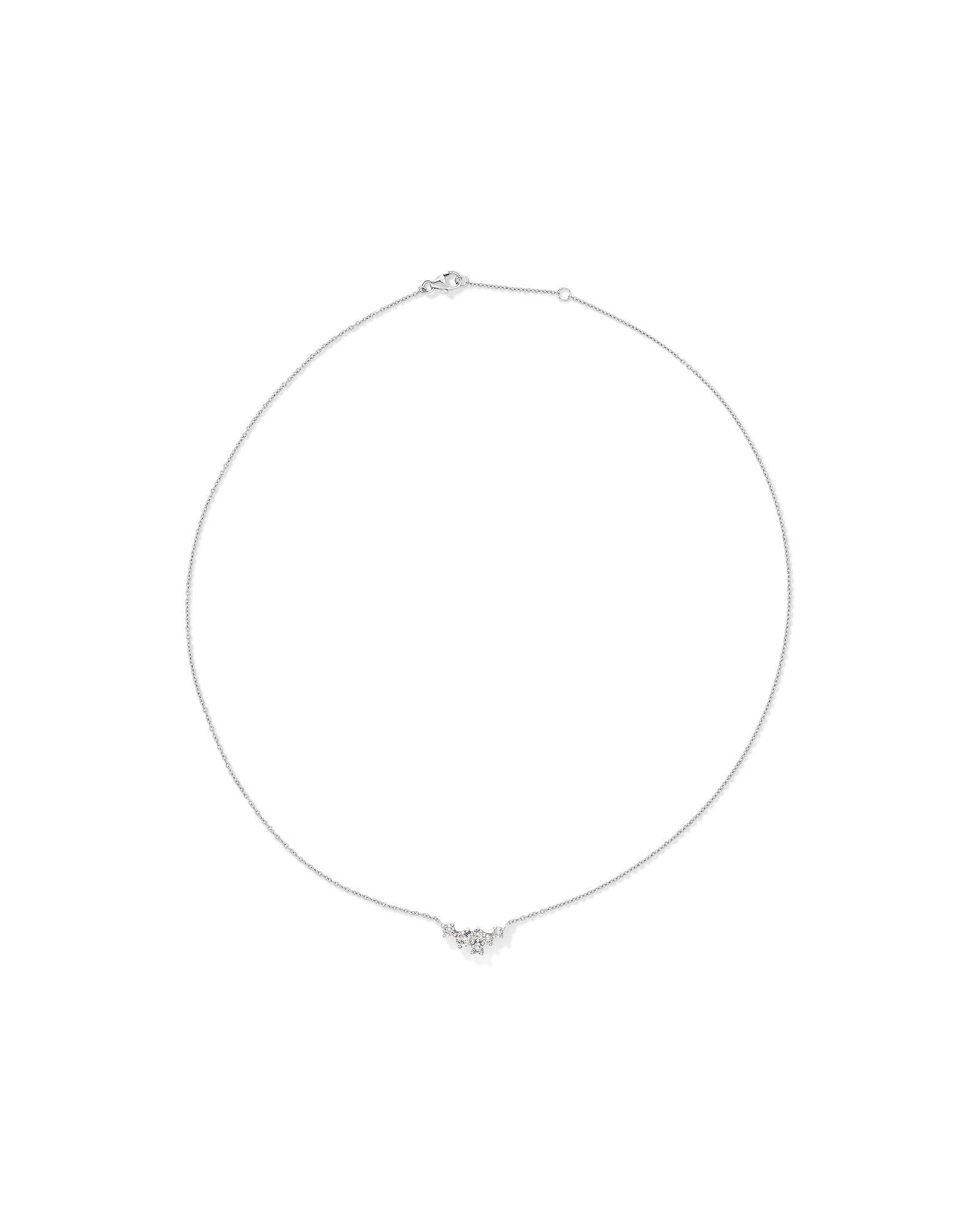 Round Brilliant Cut Cubic Zirconia Cable Chain Necklace Sterling Silver