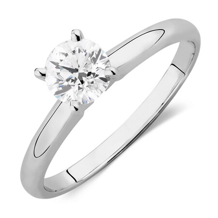 Evermore Solitaire Engagement Ring with 0.70 Carat TW Diamond in 14kt White Gold Evermore Solitaire Engagement Ring with 0.70 Carat TW Diamond in 14kt White Gold