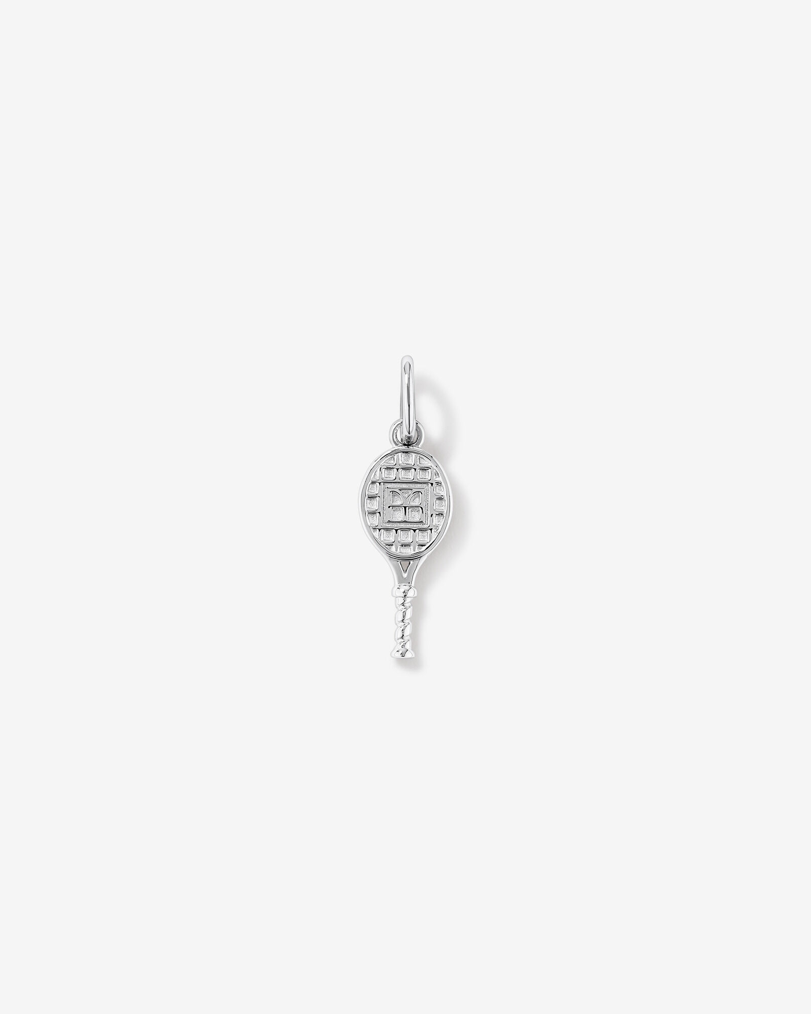 Diamond Accent Tennis Racquet Pendant in Sterling Silver