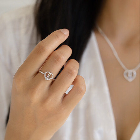 Infinitas Ring with Diamonds in Sterling Silver Infinitas Ring with Diamonds in Sterling Silver