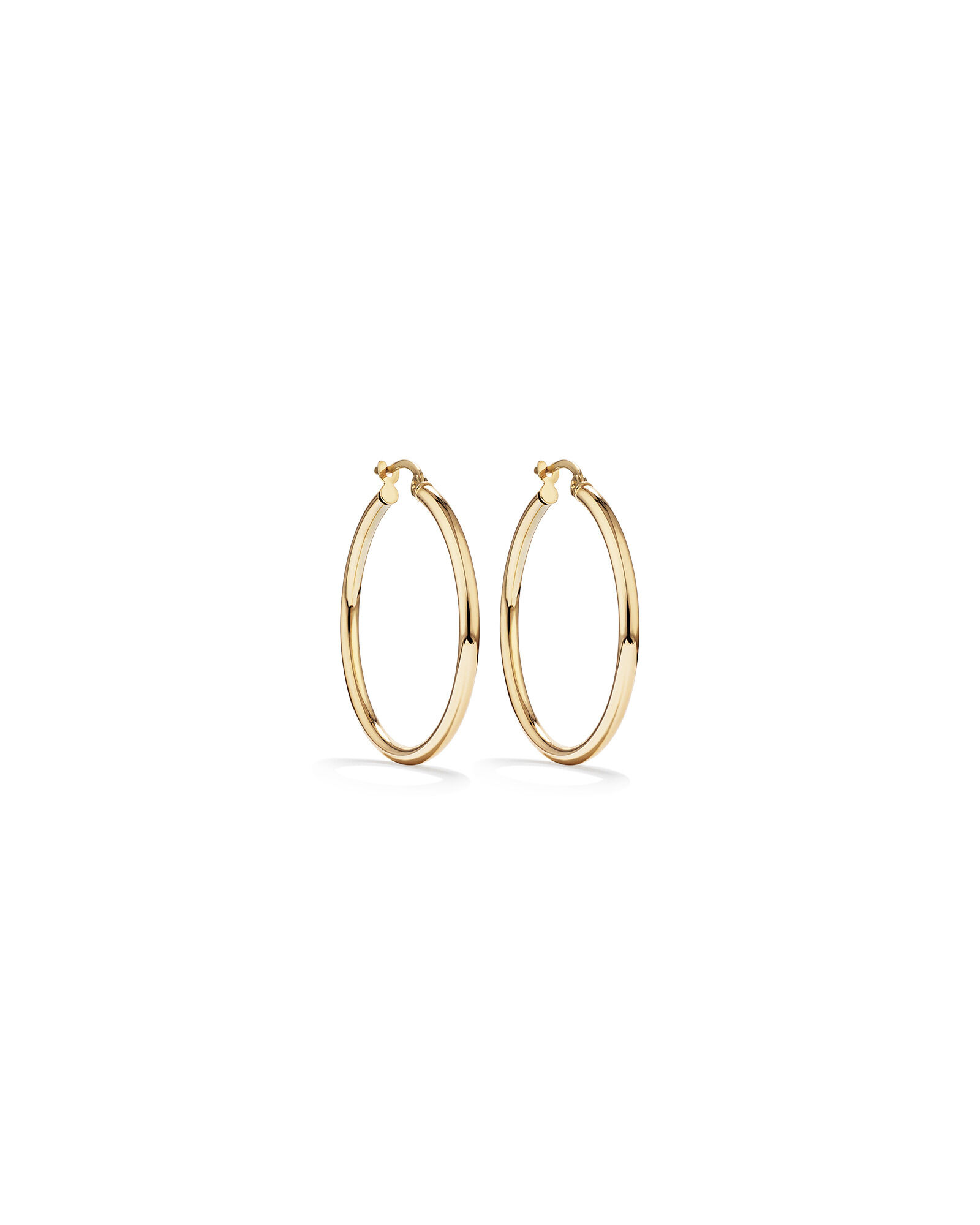 25mm Round Hoop Earrings 10kt Yellow Gold