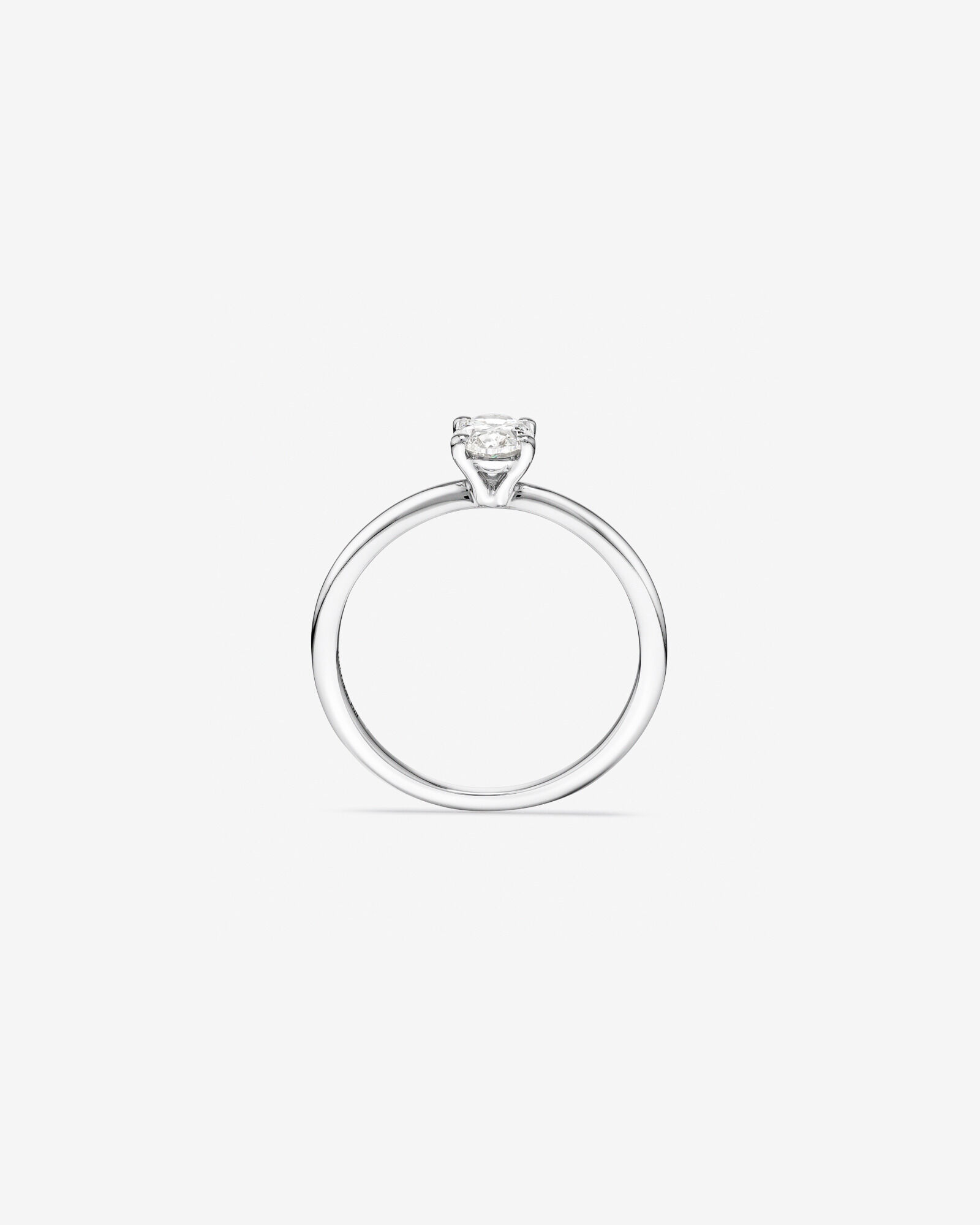 Certified Oval Solitaire Ring with 0.50 Carat TW of Diamonds in 14kt White Gold
