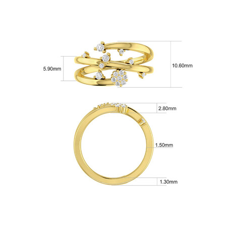 Scatter Ring with 0.25 Carat TW of Diamonds in 10kt Yellow Gold Scatter Ring with 0.25 Carat TW of Diamonds in 10kt Yellow Gold