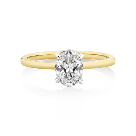 Southern Star Oval Solitaire Engagement Ring with 1 Carat TW of Diamond in 18kt White Gold