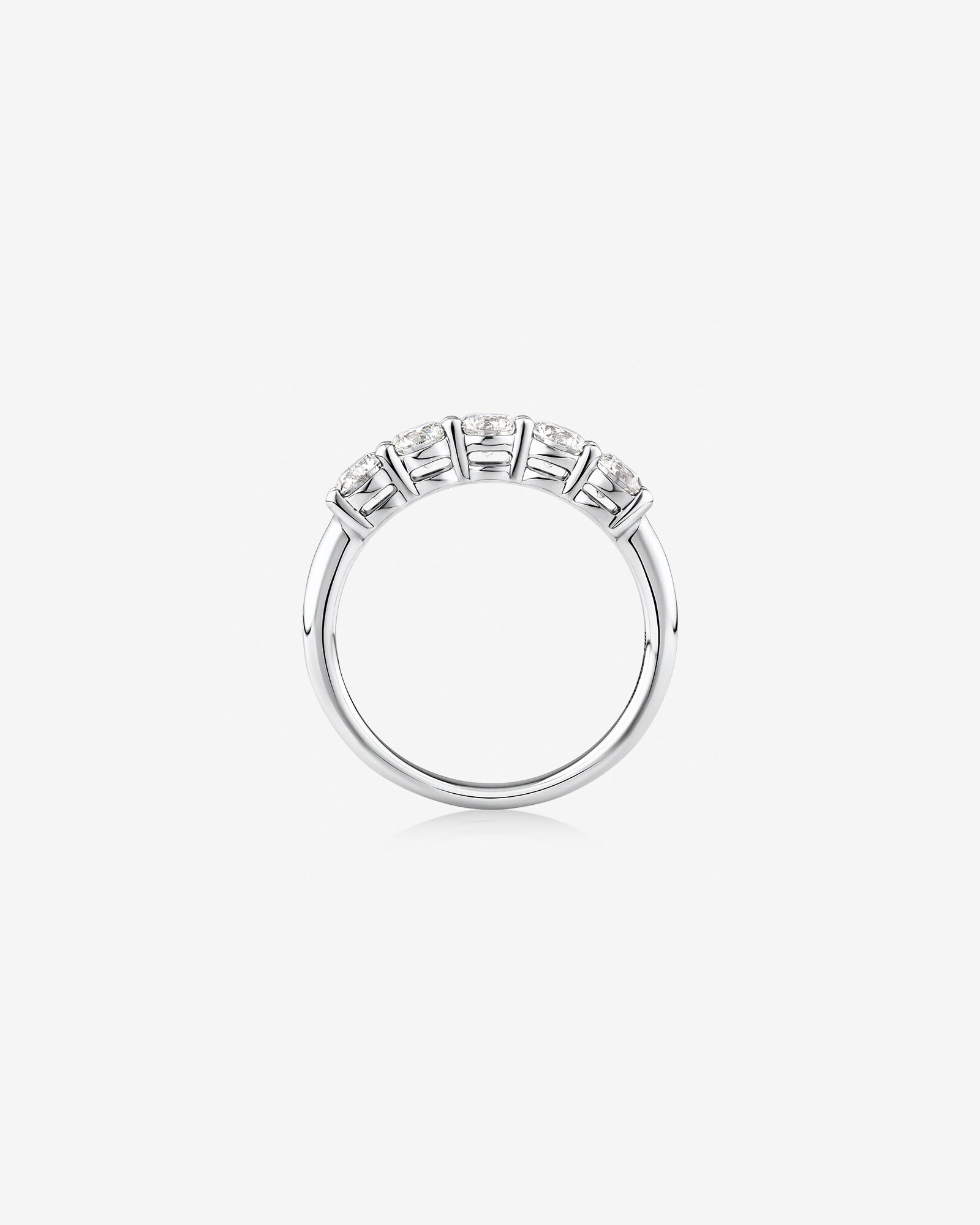 Evermore 5 Stone Wedding Band with 1 Carat TW of Diamonds in 14kt White Gold