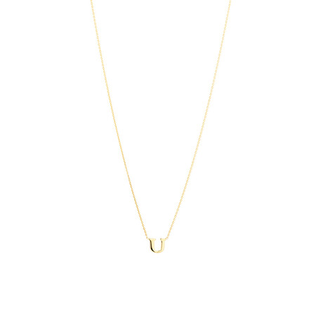 "U" Initial Necklace in 10kt Yellow Gold "U" Initial Necklace in 10kt Yellow Gold