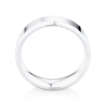 Flat Bevelled Wedding Band in 10kt White Gold Flat Bevelled Wedding Band in 10kt White Gold