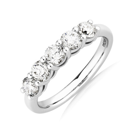 Evermore 5 Stone Wedding Band with 1 Carat TW of Diamonds in 14kt White Gold Evermore 5 Stone Wedding Band with 1 Carat TW of Diamonds in 14kt White Gold