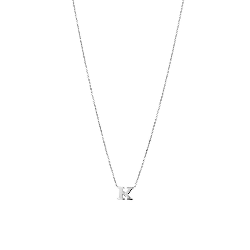 'K' Initial Necklace in Sterling Silver