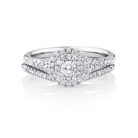 Bridal Set With 0.60 Carat TW of Diamonds In 10kt White Gold Bridal Set With 0.60 Carat TW of Diamonds In 10kt White Gold