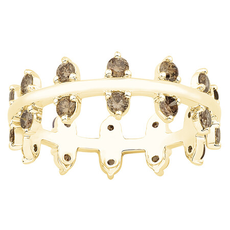 Zipper Ring with Champagne Diamonds in 10kt Yellow Gold Zipper Ring with Champagne Diamonds in 10kt Yellow Gold