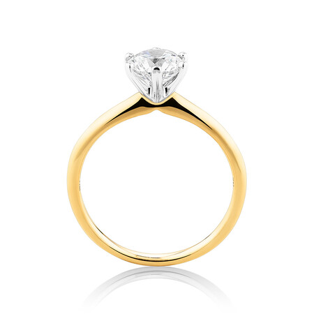 Michael Hill Solitaire Engagement Ring with a 1 Carat TW Diamond with the De Beers Code of Origin in 18kt Yellow & White Gold Michael Hill Solitaire Engagement Ring with a 1 Carat TW Diamond with the De Beers Code of Origin in 18kt Yellow & White Gold