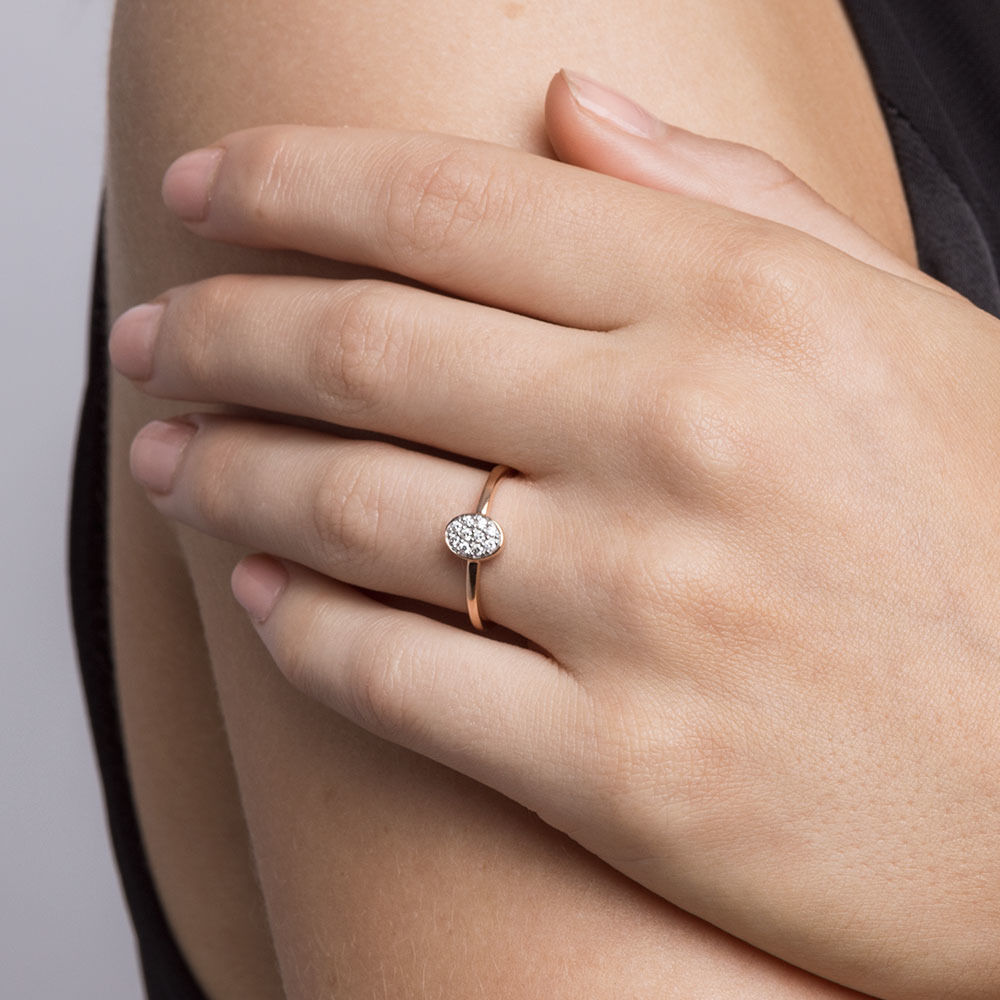 Promise Ring with Diamonds in 10kt Rose Gold