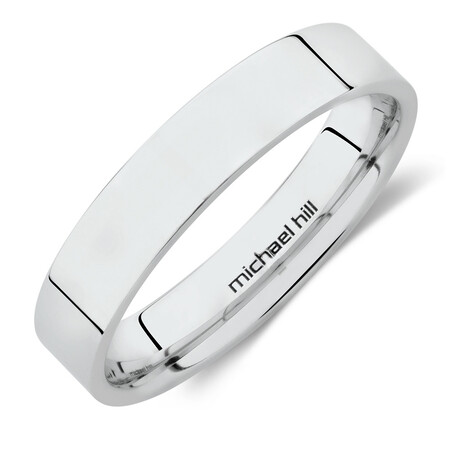 Flat Wedding Band in 10kt White Gold Flat Wedding Band in 10kt White Gold