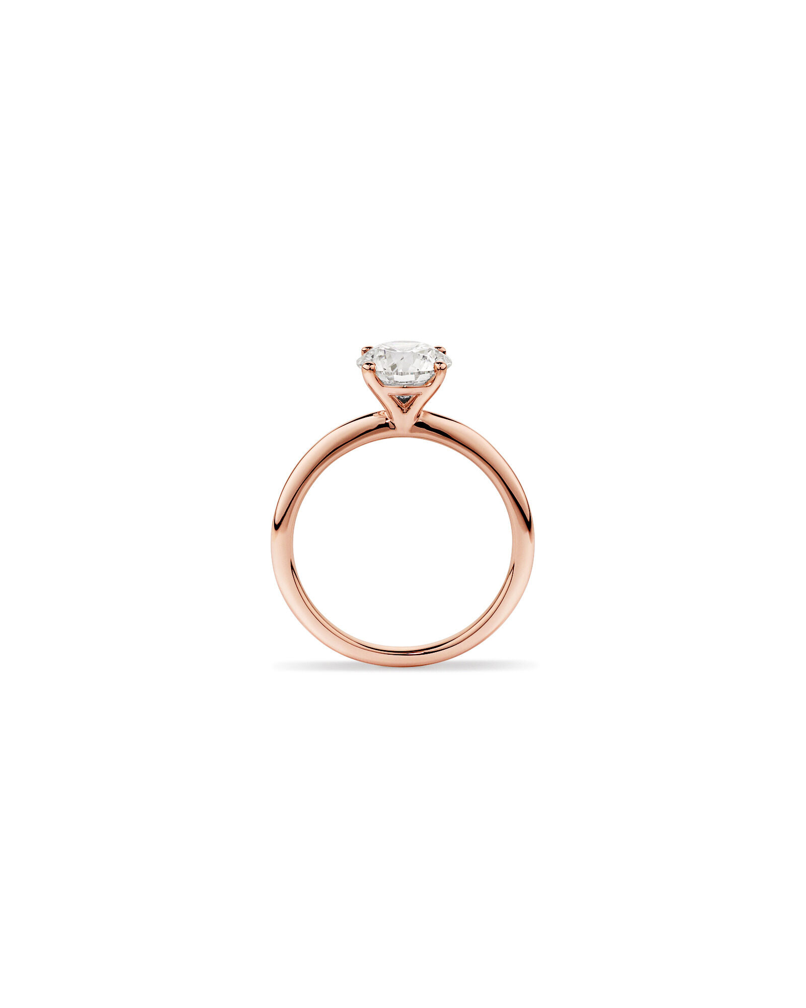 Bague de fiançailles solitaire ronde en diamant brillant de laboratoire TW de 1,50 carat en or rose 14 carats