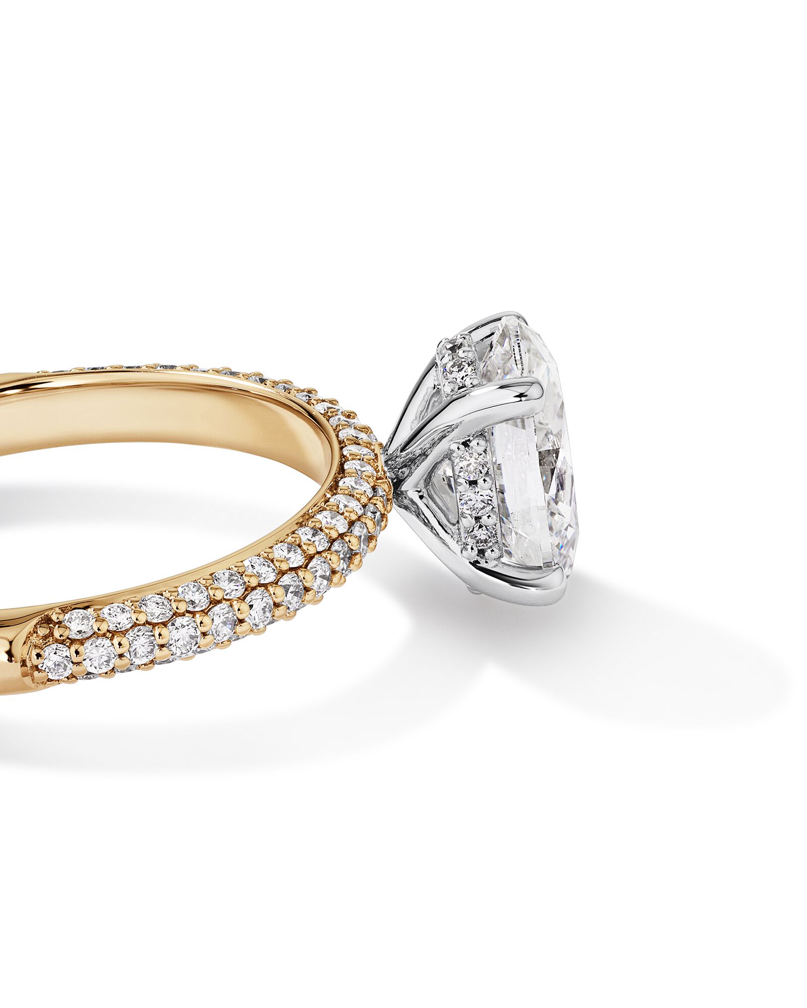 Bague de fiançailles TW de 1,95 carat en or jaune et blanc en or jaune et blanc 14 carats