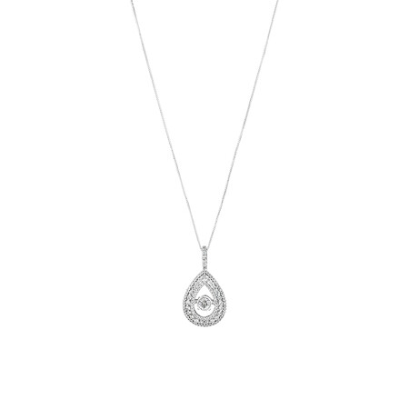 Everlight Pear Pendant with 1.00kt TW of Diamonds in 10kt White Gold