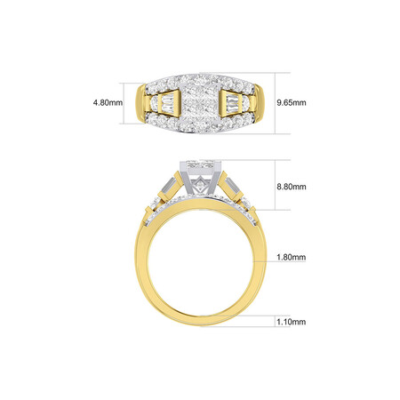 Engagement Ring with 1 3/4 Carat TW of Diamonds in 14kt Yellow & White Gold Engagement Ring with 1 3/4 Carat TW of Diamonds in 14kt Yellow & White Gold