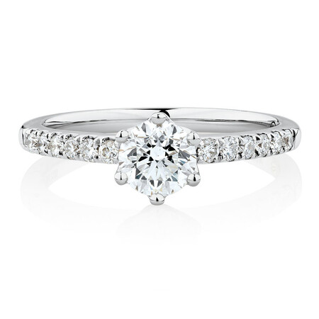 Whitefire Solitaire Engagement Ring With 0.88 Carat TW of Diamonds in 18kt White & 22ct Yellow Gold Whitefire Solitaire Engagement Ring With 0.88 Carat TW of Diamonds in 18kt White & 22ct Yellow Gold