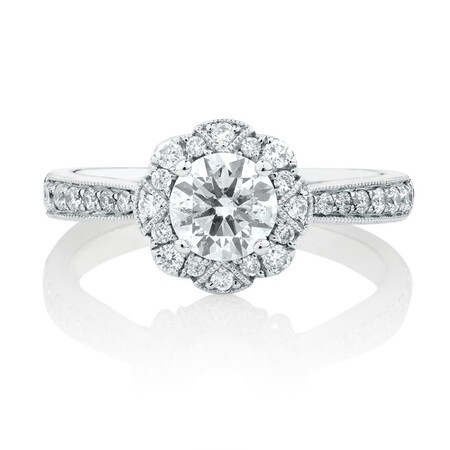 Engagement Ring With 1.03 Carat TW Of Diamonds In 14kt White Gold Engagement Ring With 1.03 Carat TW Of Diamonds In 14kt White Gold