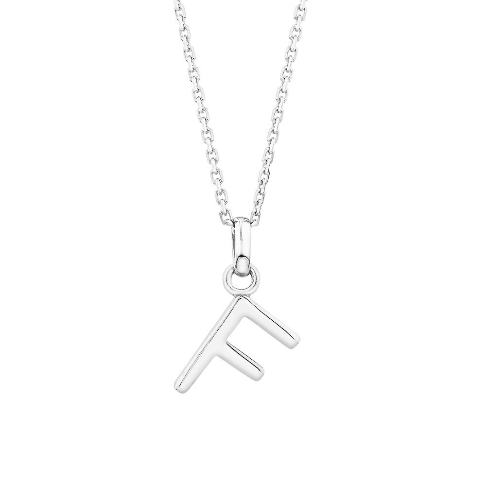 "F" Initial Pendant in Sterling Silver