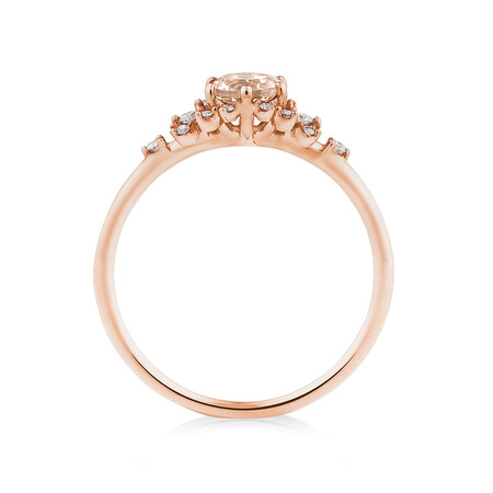 Ring with Morganite and 0.10 Carat TW of Diamonds in 10kt Rose Gold Ring with Morganite and 0.10 Carat TW of Diamonds in 10kt Rose Gold