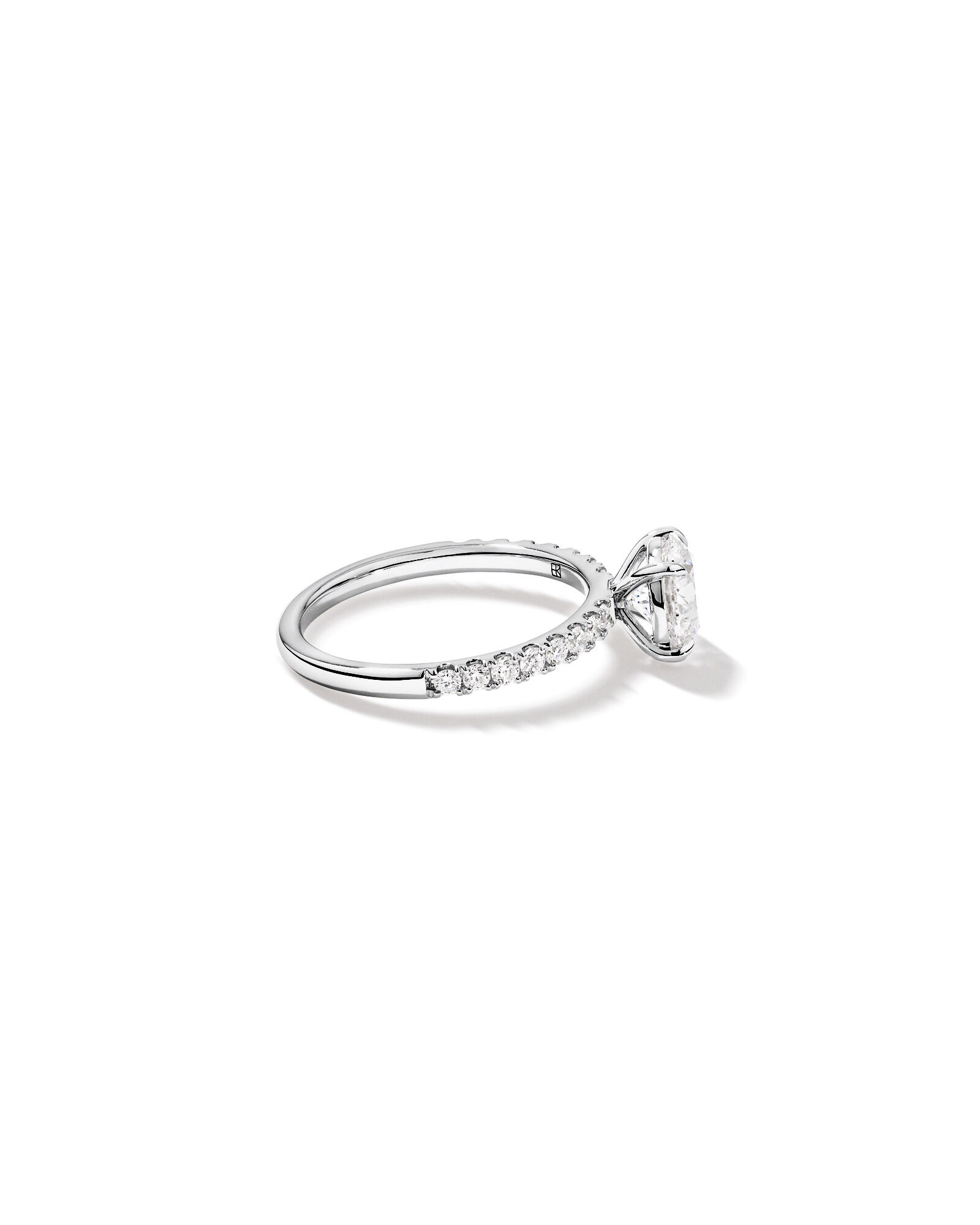 1.81 Carat TW Round Brilliant Lab-Grown Diamond Side Accent Engagement Ring in 14kt White Gold