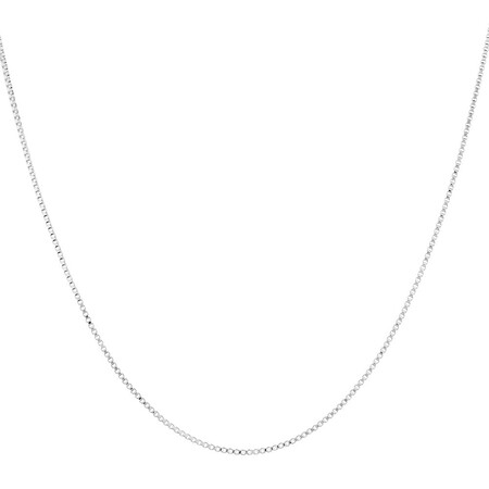 55cm (22") 1mm Width Box Chain in Sterling Silver 55cm (22") 1mm Width Box Chain in Sterling Silver