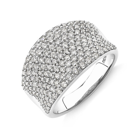 Pave Classic Ring with 1.50 Carat TW Diamond in 14kt White Gold Pave Classic Ring with 1.50 Carat TW Diamond in 14kt White Gold