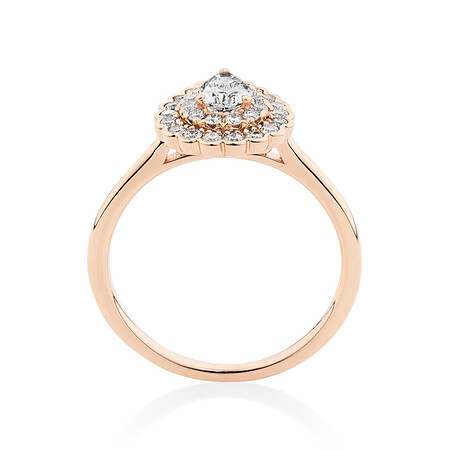 Evermore Halo Engagement Ring with 0.75 Carat TW of Diamonds in 14kt Rose Gold Evermore Halo Engagement Ring with 0.75 Carat TW of Diamonds in 14kt Rose Gold