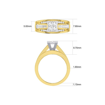 Engagement Ring with 1 Carat TW of Diamonds in 14kt Yellow & White Gold Engagement Ring with 1 Carat TW of Diamonds in 14kt Yellow & White Gold