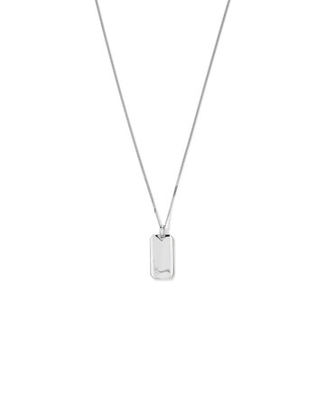 Dog Tag with Diamonds in Sterling Silver Dog Tag with Diamonds in Sterling Silver