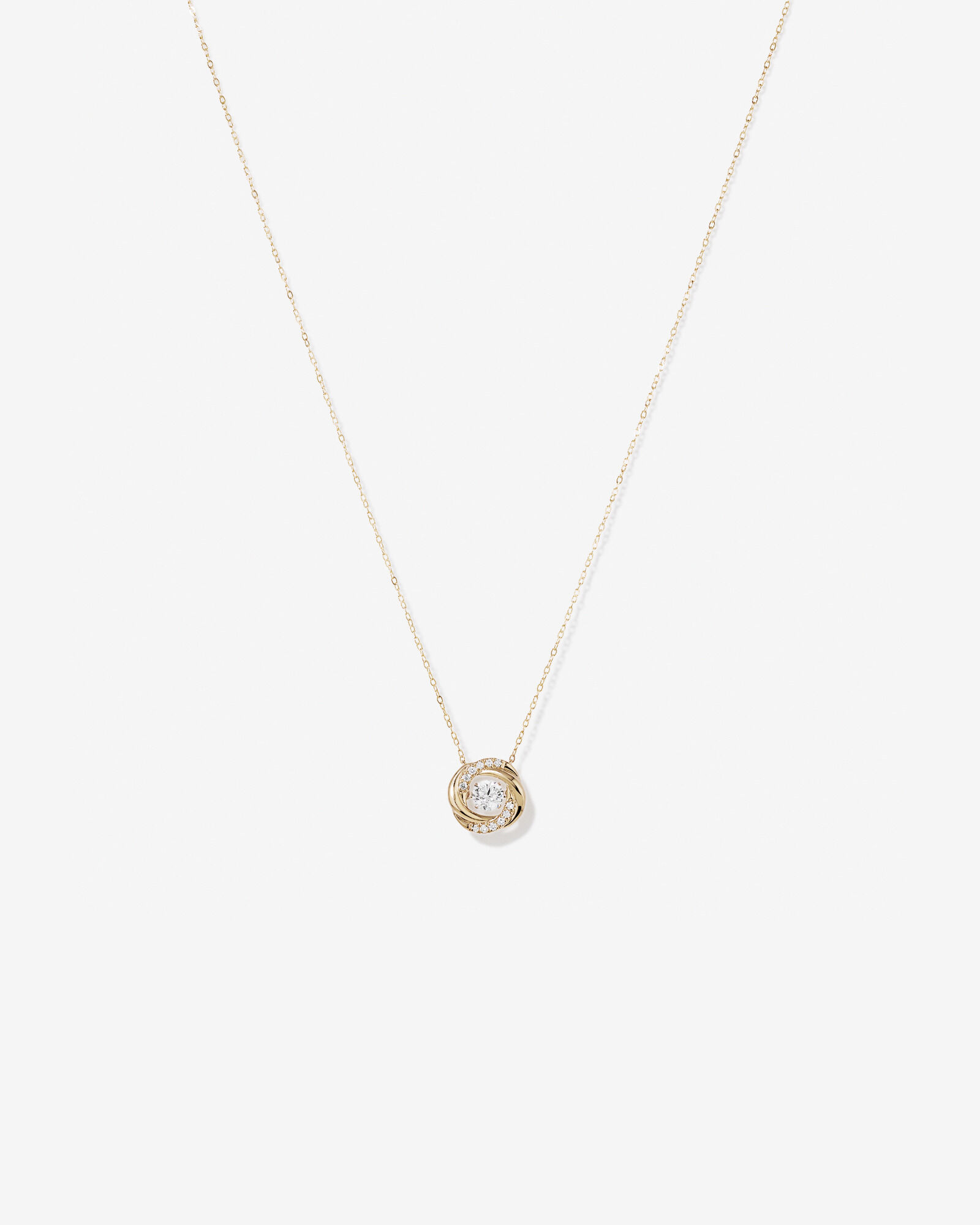 Lume Lab Swirl Pendant with 0.60 Carat TW of Laboratory-Grown Diamonds in 10kt Yellow Gold