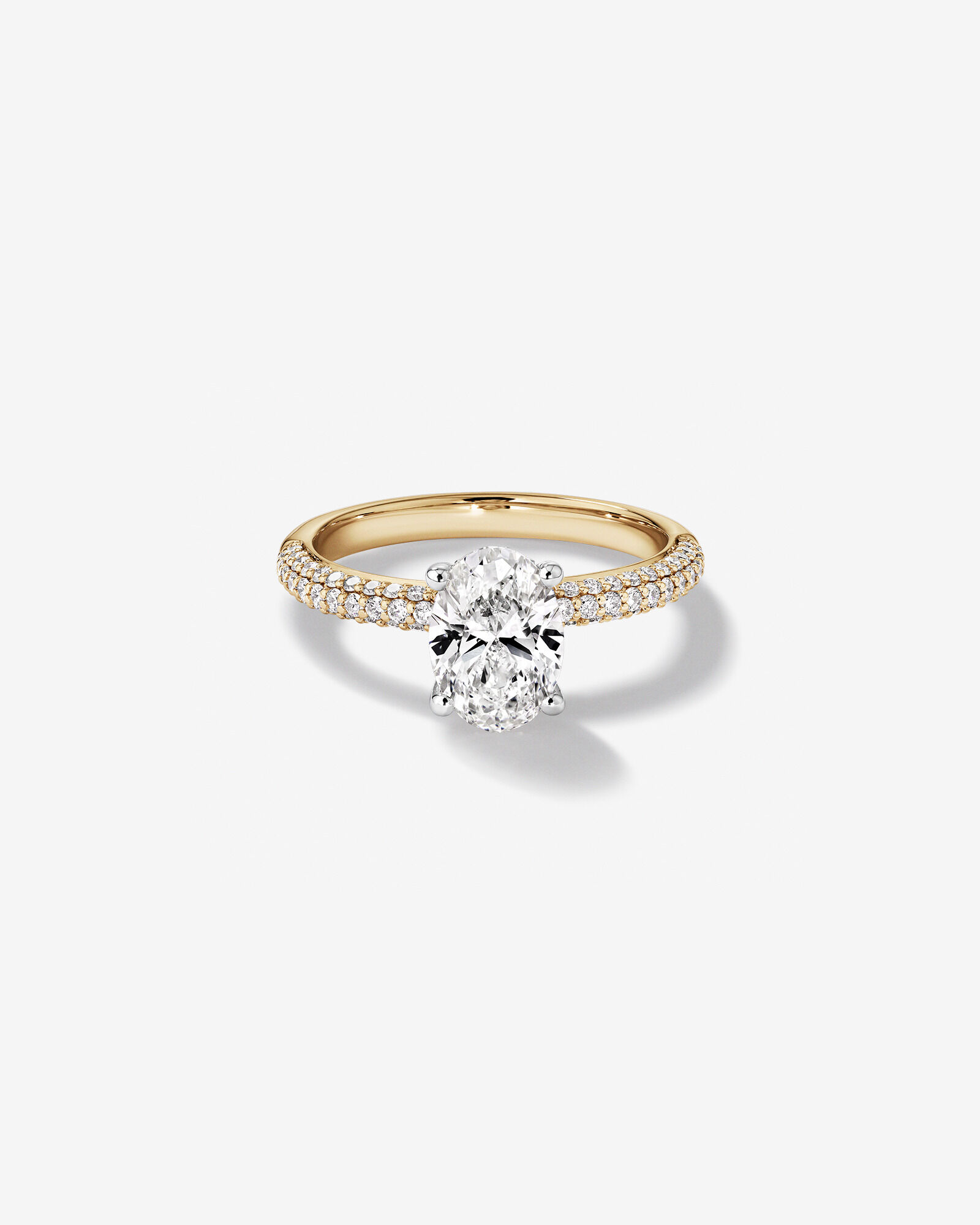 Bague de fiançailles TW de 1,95 carat en or jaune et blanc en or jaune et blanc 14 carats
