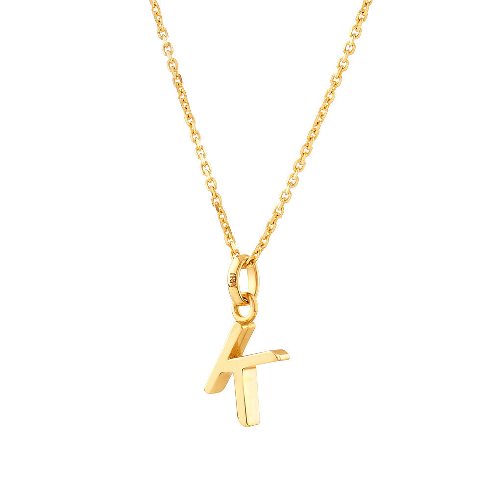 Pendentif « K » en or jaune 10 K