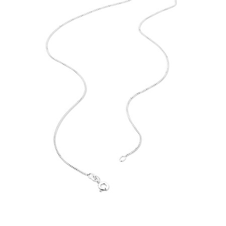 45cm (18") 1mm Width Box Chain in Sterling Silver 45cm (18") 1mm Width Box Chain in Sterling Silver