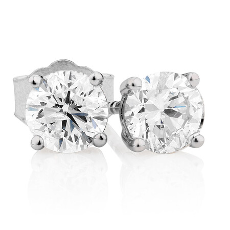 Stud Earrings with 0.96 Carat TW of Diamonds in 14kt White Gold Stud Earrings with 0.96 Carat TW of Diamonds in 14kt White Gold