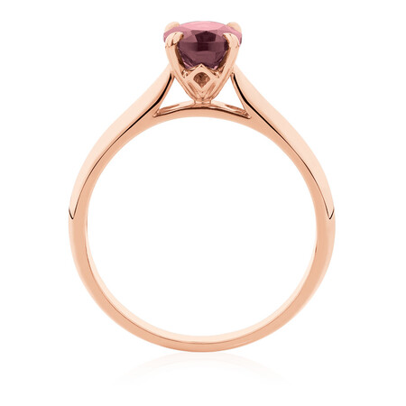 Oval Ring with Rhodolite Garnet in 10kt Rose Gold Oval Ring with Rhodolite Garnet in 10kt Rose Gold