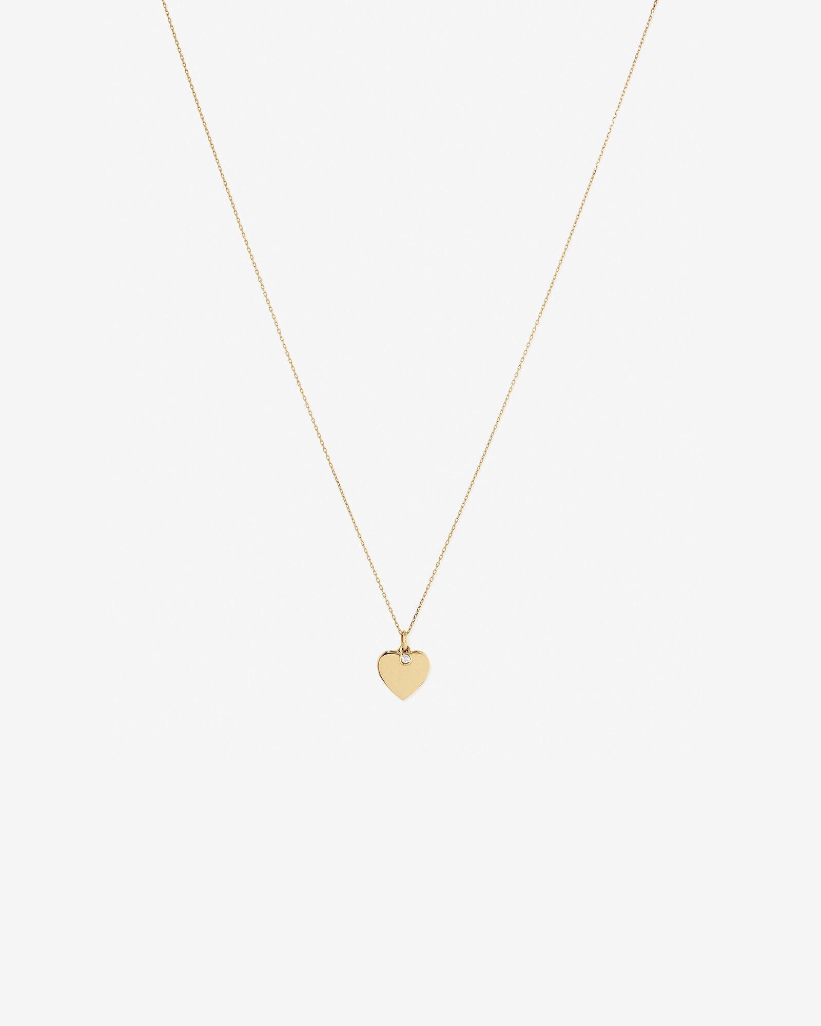 Diamond Charm Heart Pendant Necklace in 10kt Yellow Gold