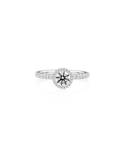 Sir Michael Hill Designer Halo Engagement Ring with 1.0 Carat TW of Diamonds in 18kt White Gold