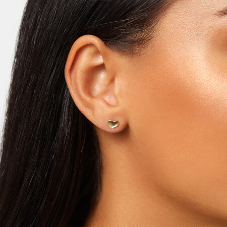 7mm Heart Stud Earrings In 10kt Yellow Gold 7mm Heart Stud Earrings In 10kt Yellow Gold