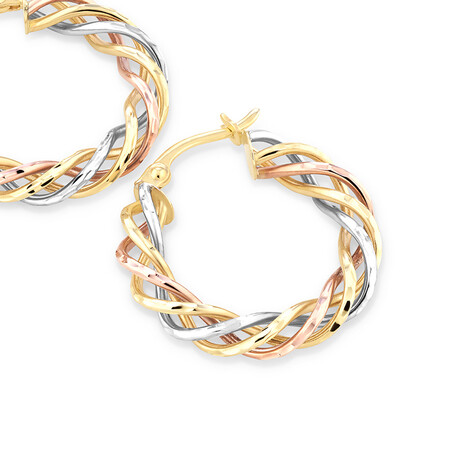 Twist Earrings in 10kt Yellow, White & Rose Gold Twist Earrings in 10kt Yellow, White & Rose Gold
