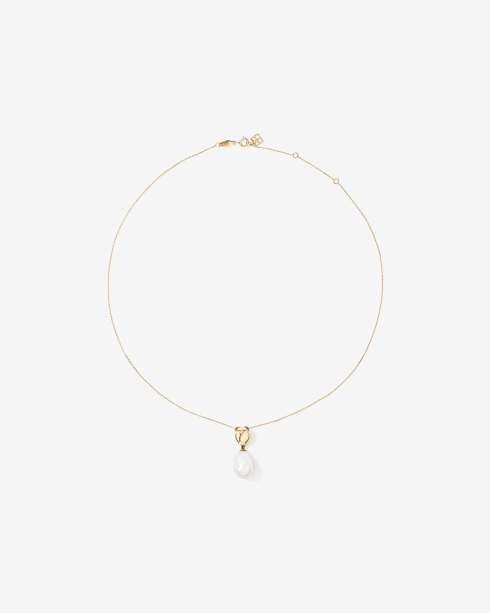 Baroque Cultured Freshwater Pearl Drop Necklace in 10kt Yellow Gold