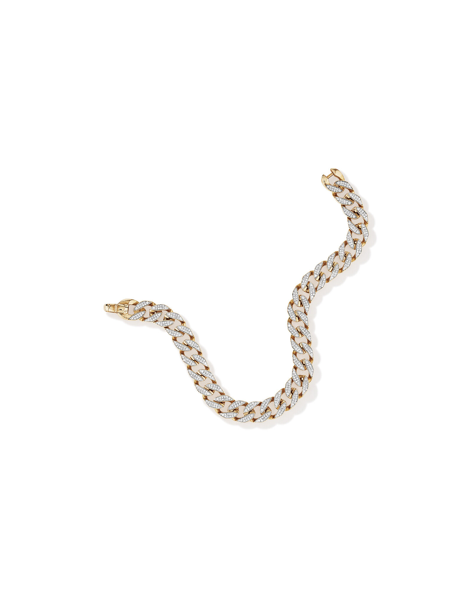 2.00 Carat TW Diamond Set Cuban Link Bracelet in 10kt Yellow and White Gold