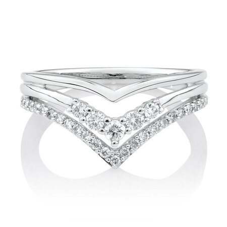 Chevron Ring with 1/3 Carat TW of Diamonds in 10kt White Gold Chevron Ring with 1/3 Carat TW of Diamonds in 10kt White Gold