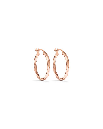 18mm Square Twist Hoop Earrings in 10kt Rose Gold 18mm Square Twist Hoop Earrings in 10kt Rose Gold