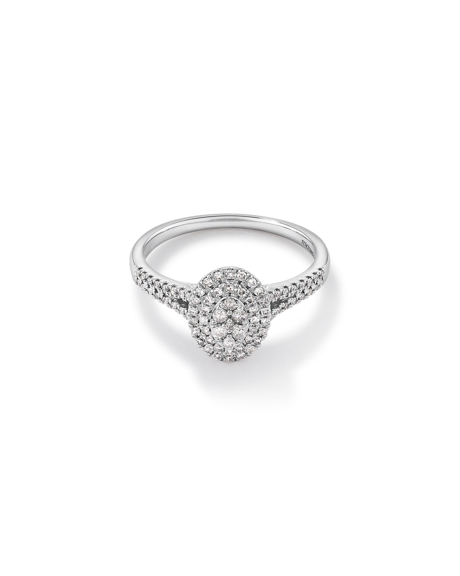 Halo white gold diamond ring shop