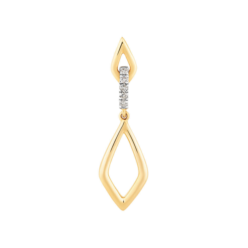 Drop Earrings in 0.10 Carat TW of Diamonds in 10kt Yellow Gold