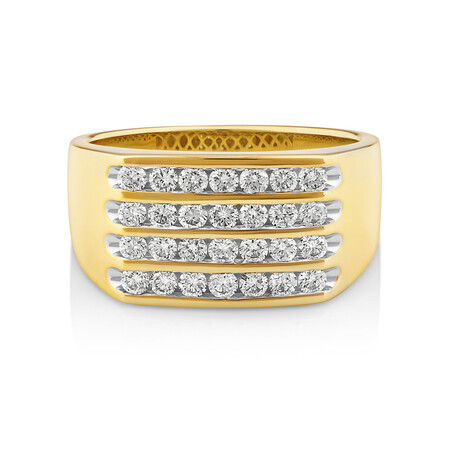 Men's Ring with 1 Carat TW of Diamonds in 10kt Yellow Gold Men's Ring with 1 Carat TW of Diamonds in 10kt Yellow Gold